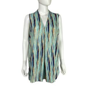Worthington Sleeveless V-Neck Tunic Length Blouse